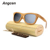 Angcen 2018 New Men Women Sun Glasses Bamboo Glass Sunglasses au Retro Vintage Wood Lens Wooden Frame Handmade with bamboo box