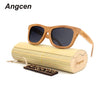 Angcen 2018 New Men Women Sun Glasses Bamboo Glass Sunglasses au Retro Vintage Wood Lens Wooden Frame Handmade with bamboo box