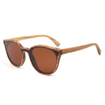 BerWer 2018 New Product Wood Sunglasses Women/Men Round Bamboo Sun Glasses zebra Wooden Frame glasses with cork case