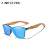 KINGSEVEN 2019 Handmade Brand Design Zebra Polarized Sunglasses Men/Women Mirror Lens Original Wood Eyewear Oculos de sol