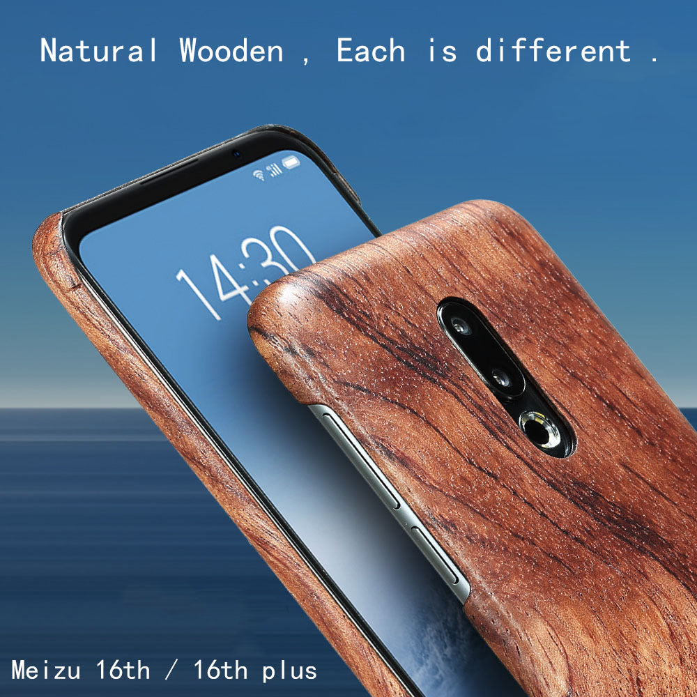 Natural Wooden phone case FOR MEIZU 16th 16th Plus case cover bamboo/Walnut/Rosewood/Black ice wood/ shell (Real wood)