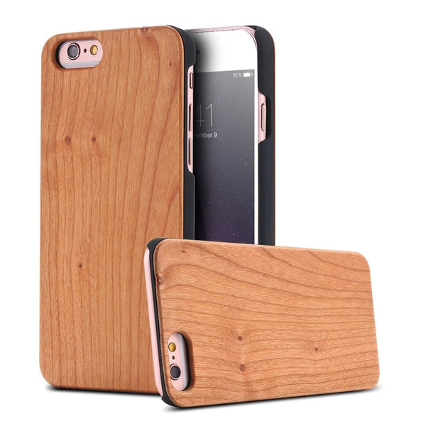 KISSCASE Wooden Case For iPhone 7 X XR 8 6 6S Plus XS Max Cover Bamboo Wood Hard Phone Case For iPhone 7 X XR 5S 5 SE Shell Capa