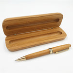 One Set Bamboo Pen with Pencil Case Gift Box 0.5 mm Black Ink Bamboo Roller Ball Pen Writing Materials Drop shipping Joy Corner