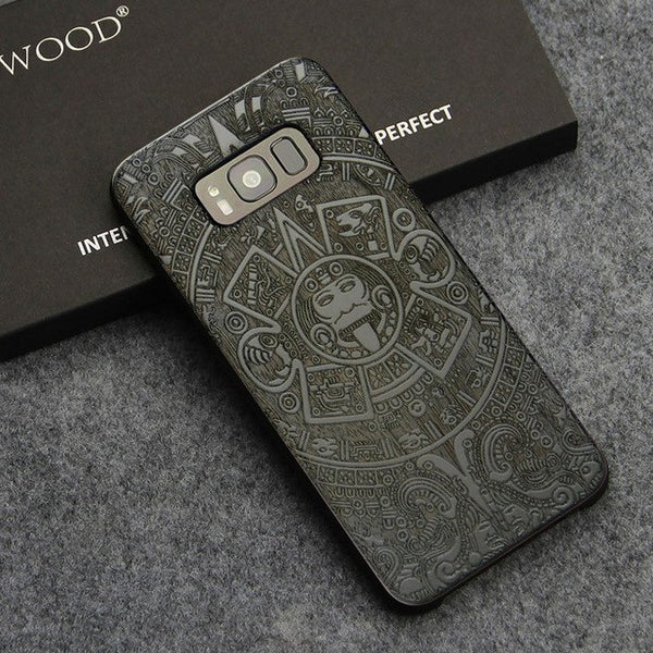 Wood Carving Flower Case for Samsung Galaxy S8 / S8 Plus Cover Unique Bamboo Phone Cases for Samsung S8 Coque